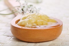 Banana and honey face mask stock image Banana and honey face mask stock image