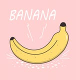 Banana luminosa del disegno di vettore su un fondo rosa Stile del fumetto Illustrazione di vettore illustrazione di stock Banana luminosa del disegno di vettore su un fondo rosa Stile del fumetto Illustrazione di vettore illustrazione di stock
