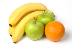 Bananas, Apples And Oranges Royalty Free Stock Images