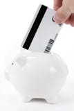 Banco Piggy e cartão de crédito fotografia de stock Banco Piggy e cartão de crédito fotografia de stock