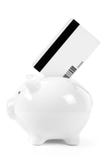Banco Piggy e cartão de crédito imagem de stock Banco Piggy e cartão de crédito imagem de stock