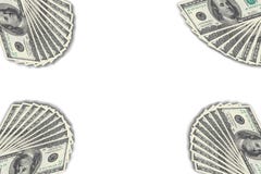 Banconote del dollaro sui precedenti bianchi immagine stock Banconote del dollaro sui precedenti bianchi immagine stock