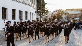 Banda dei vigili del fuoco immagini stock libere da diritti Banda dei vigili del fuoco immagini stock libere da diritti