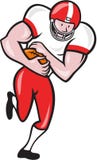 Bande dessinée de boule de running back de football américain illustration stock Bande dessinée de boule de running back de football américain illustration stock