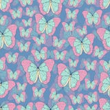 Bande dessinée de papillon dessinant le modèle sans couture, fond de vecteur L'insecte dessiné par abstraction avec la turquoise illustration libre de droits Bande dessinée de papillon dessinant le modèle sans couture, fond de vecteur L'insecte dessiné par abstraction avec la turquoise illustration libre de droits