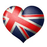 Bandeira britânica na forma de um coração Isolado no fundo branco ilustração royalty free Bandeira britânica na forma de um coração Isolado no fundo branco ilustração royalty free