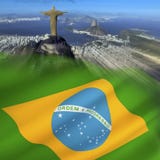 Bandeira de Brasil - Rio de janeiro fotografia de stock royalty free Bandeira de Brasil - Rio de janeiro fotografia de stock royalty free