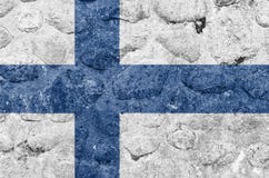 Bandeira de Finlandia em um walBelgium de pedra ilustração stock Bandeira de Finlandia em um walBelgium de pedra ilustração stock