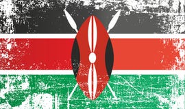Bandeira de Kenya Pontos sujos enrugados ilustração royalty free Bandeira de Kenya Pontos sujos enrugados ilustração royalty free