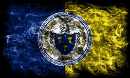 Bandeira do fumo da cidade de Trenton, estado de New-jersey, Estados Unidos de Amer imagens de stock Bandeira do fumo da cidade de Trenton, estado de New-jersey, Estados Unidos de Amer imagens de stock