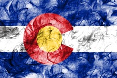 Bandeira do fumo do estado de Colorado, Estados Unidos da América fotografia de stock Bandeira do fumo do estado de Colorado, Estados Unidos da América fotografia de stock