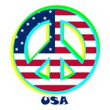 Bandeira EUA como um sinal do pacifismo ilustração do vetor Bandeira EUA como um sinal do pacifismo ilustração do vetor