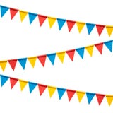 Bandeiras coloridas do partido da estamenha isoladas no fundo branco Imagem de Stock