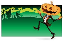 Bandera asustadiza del carácter de la calabaza libre illustration Bandera asustadiza del carácter de la calabaza libre illustration