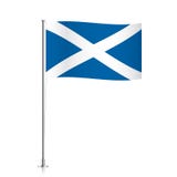 Bandera de Escocia que agita en un polo metálico stock de ilustración Bandera de Escocia que agita en un polo metálico stock de ilustración