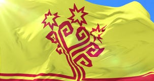 Bandera de la República de Chuvashia que agita en el viento, lazo Bandera de la República de Chuvashia que agita en el viento, lazo