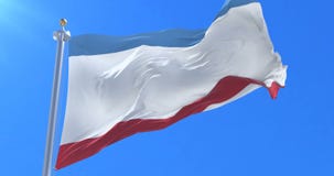 Bandera de la República de Crimea que agita en el viento con el cielo azul, lazo Bandera de la República de Crimea que agita en el viento con el cielo azul, lazo