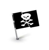 Bandera de pirata con los cuchillos cruzados aislados libre illustration Bandera de pirata con los cuchillos cruzados aislados libre illustration
