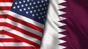 Bandera de Qatar y de los E.E.U.U. - 3D bandera del ejemplo dos libre illustration Bandera de Qatar y de los E.E.U.U. - 3D bandera del ejemplo dos libre illustration