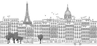 Bandera inconsútil del horizonte de París ilustración del vector Bandera inconsútil del horizonte de París ilustración del vector