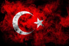 Bandera nacional de Turquía del humo coloreado grueso fotografía de archivo libre de regalías Bandera nacional de Turquía del humo coloreado grueso fotografía de archivo libre de regalías