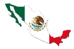 Bandera nacional mexicana con Eagle Coat Of Arms y mapa mexicano 3D ilustración del vector Bandera nacional mexicana con Eagle Coat Of Arms y mapa mexicano 3D ilustración del vector