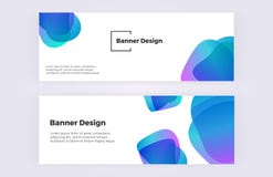 Banderas abstractas con formas flúidas azules en el fondo blanco Diseño moderno y de moda con la burbuja colorida Plantilla para stock de ilustración Banderas abstractas con formas flúidas azules en el fondo blanco Diseño moderno y de moda con la burbuja colorida Plantilla para stock de ilustración