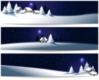 Banderas de la Navidad del invierno ilustración del vector Banderas de la Navidad del invierno ilustración del vector