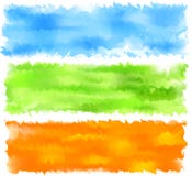 Banderas del extracto de la acuarela de la primavera. libre illustration Banderas del extracto de la acuarela de la primavera. libre illustration
