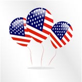 Bandiera dell'America U.S.A. del paese di Logo Happy Icon Ballon illustrazione vettoriale Bandiera dell'America U.S.A. del paese di Logo Happy Icon Ballon illustrazione vettoriale