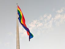 Bandiera dell'arcobaleno, Castro District, San Francisco, California fotografia stock libera da diritti Bandiera dell'arcobaleno, Castro District, San Francisco, California fotografia stock libera da diritti