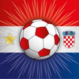 Bandiera della Croazia con calcio Russia 2018 simboli Fotografia Stock Libera da Diritti Bandiera della Croazia con calcio Russia 2018 simboli Fotografia Stock Libera da Diritti
