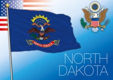 Bandiera dello stato federale del Nord Dakota, Stati Uniti illustrazione vettoriale Bandiera dello stato federale del Nord Dakota, Stati Uniti illustrazione vettoriale