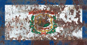 Bandiera di lerciume dello stato del Virginia Occidentale, Stati Uniti d'America Fotografia Stock Bandiera di lerciume dello stato del Virginia Occidentale, Stati Uniti d'America Fotografia Stock
