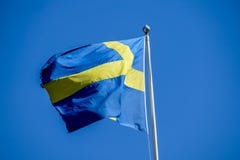 bandiera di Unione Europea, in Norvegia Scandinavia Europa del nord fotografia stock bandiera di Unione Europea, in Norvegia Scandinavia Europa del nord fotografia stock