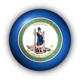 Bandierina rotonda della condizione degli S.U.A. del tasto della Virginia Fotografie Stock Bandierina rotonda della condizione degli S.U.A. del tasto della Virginia Fotografie Stock
