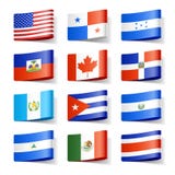 Bandierine del mondo. L'America del Nord. illustrazione di stock Bandierine del mondo. L'America del Nord. illustrazione di stock