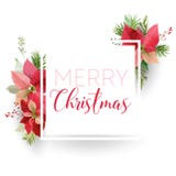 Baner för blomma för julvinterjulstjärna, grafisk bakgrund, blom- December inbjudan, reklamblad eller kort Modern förstasida royaltyfri illustrationer Baner för blomma för julvinterjulstjärna, grafisk bakgrund, blom- December inbjudan, reklamblad eller kort Modern förstasida royaltyfri illustrationer