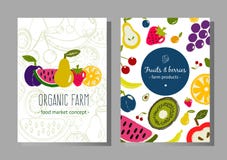 Baneruppsättning för nya frukter royaltyfri illustrationer Baneruppsättning för nya frukter royaltyfri illustrationer