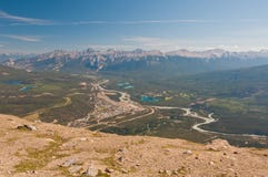 Banff With Mountain Backdrop Stock Image Banff With Mountain Backdrop Stock Image