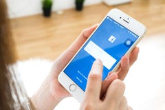 BANGKOK ,THAILAND - April 30, 2017 : Login Screen Facebook icons on Apple IPhone. largest and most popular social networking site Royalty Free Stock Image BANGKOK ,THAILAND - April 30, 2017 : Login Screen Facebook icons on Apple IPhone. largest and most popular social networking site Royalty Free Stock Image