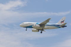 BANGKOK THAILAND - JUNE15,2017 : bangkok air line plane approach Royalty Free Stock Photography BANGKOK THAILAND - JUNE15,2017 : bangkok air line plane approach Royalty Free Stock Photography