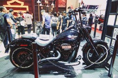 Bangkok,thailand-March 30, 2019:Motor bike detail-A Harley-Davidson motorcycle was showed in 40th Thailand International Motor stock image Bangkok,thailand-March 30, 2019:Motor bike detail-A Harley-Davidson motorcycle was showed in 40th Thailand International Motor stock image