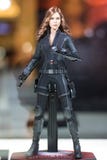Bangkok, Thailand - Mei 6, 2017: Het karakter van Zwarte weduwe of Natasha Romanoff modelleert in Wrekersfilm op vertoning bij Ce royalty-vrije stock foto Bangkok, Thailand - Mei 6, 2017: Het karakter van Zwarte weduwe of Natasha Romanoff modelleert in Wrekersfilm op vertoning bij Ce royalty-vrije stock foto