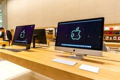Bangkok, Thailand - November 9, 2018 : Apple store shopfront log stock photo Bangkok, Thailand - November 9, 2018 : Apple store shopfront log stock photo