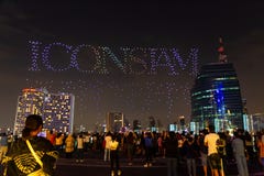 Bangkok, Thailand - November 9, 2018: Het grote openen IconSiam 1, stock foto Bangkok, Thailand - November 9, 2018: Het grote openen IconSiam 1, stock foto
