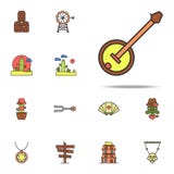 banjo colored icon. Wild West icons universal set for web and mobile vector illustration banjo colored icon. Wild West icons universal set for web and mobile vector illustration