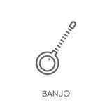 Banjo linear icon. Modern outline Banjo logo concept on white ba royalty free illustration Banjo linear icon. Modern outline Banjo logo concept on white ba royalty free illustration
