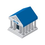 Banka finansowego budynku ilustracyjna ikona odizolowywająca Symbole biznes i finanse: pieniądze, skrytka, skrzynka Isometric ban ilustracji Banka finansowego budynku ilustracyjna ikona odizolowywająca Symbole biznes i finanse: pieniądze, skrytka, skrzynka Isometric ban ilustracji