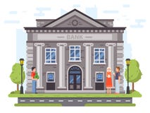 Bankoperaties Bank de bouwvoorgevel met kolommen De mensen dragen geld aan banken, gebruiken ATM en verzenden overschrijvingenvec royalty-vrije illustratie Bankoperaties Bank de bouwvoorgevel met kolommen De mensen dragen geld aan banken, gebruiken ATM en verzenden overschrijvingenvec royalty-vrije illustratie